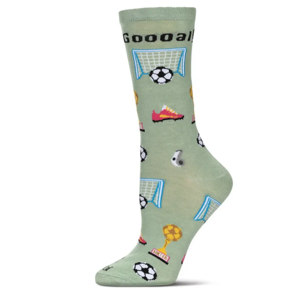 "Soccer" Bamboo Crew Socks by Me Moí sold by Great Sox