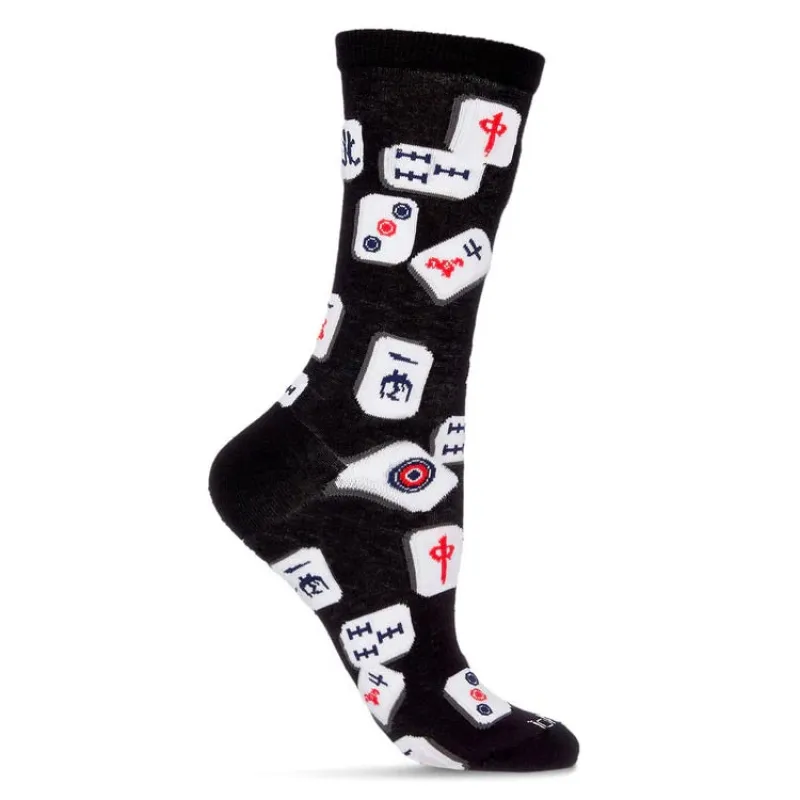 "Mahjong" Bamboo Crew Socks by Me Moí - Medium sold by Great Sox