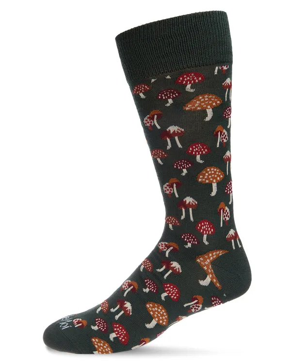 "Mushroom Fields" Bamboo Crew Socks by Me Moí sold by Great Sox product image thumbnail 3