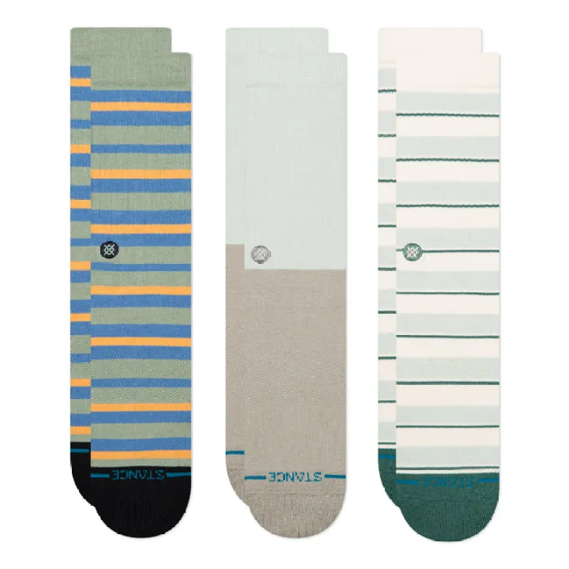 "Prep Stripe 3-Pack" Crew Socks by Stance made by Stance