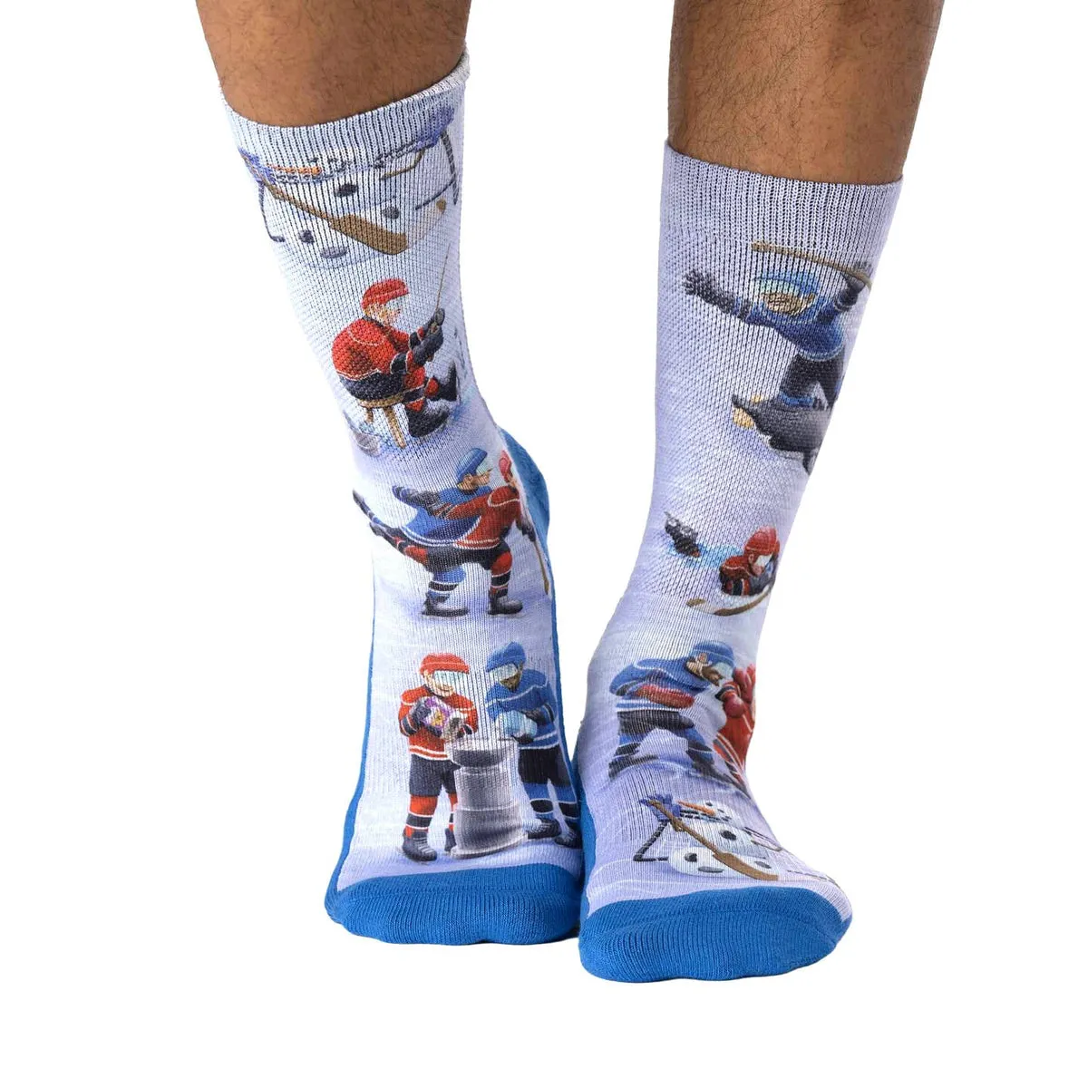 "Crazy Hockey" Active Crew Socks by Good Luck Sock- Large sold by Great Sox product image thumbnail 2
