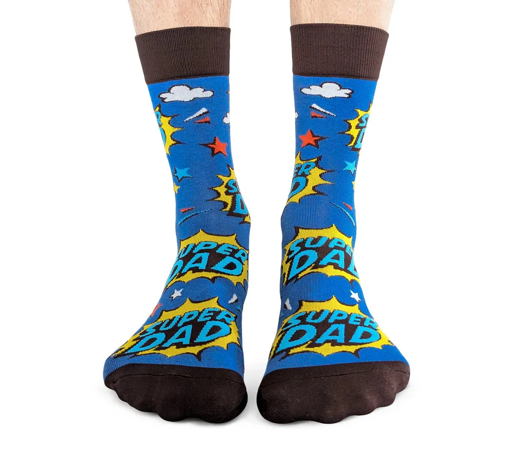 "Super Dad 2.0" Cotton Crew Socks by Uptown Sox - Large sold by Great Sox product image thumbnail 2