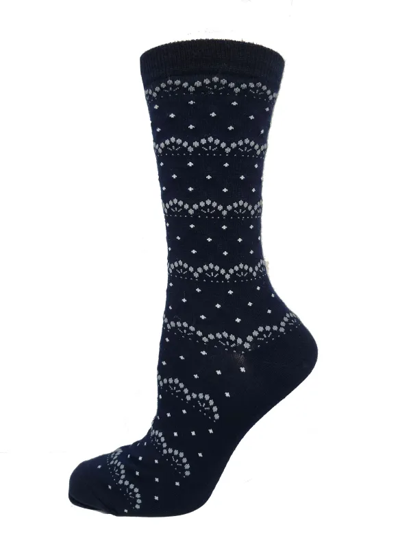 6333 Key "Embroidery" Bamboo Crew Sock- Women sold by Great Sox