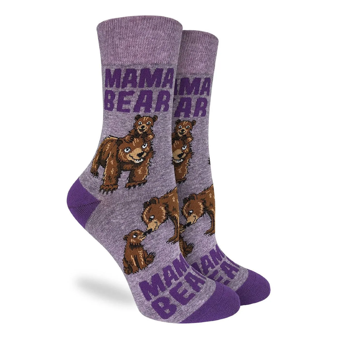 "Mama Bear" Cotton Crew Socks by Good Luck Sock - Medium sold by Great Sox