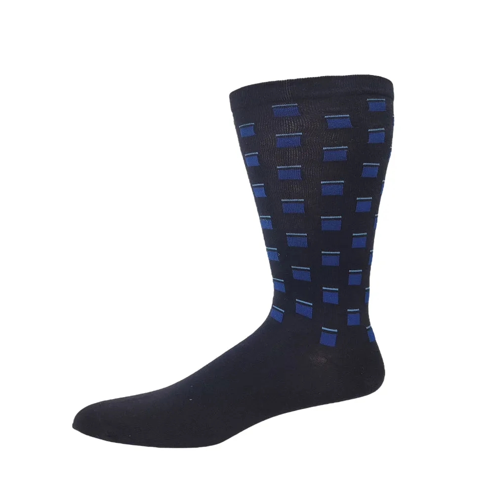 13725 Wellness "Square Pattern" Non-Elastic Cotton Dress Sock - Men's sold by Great Sox