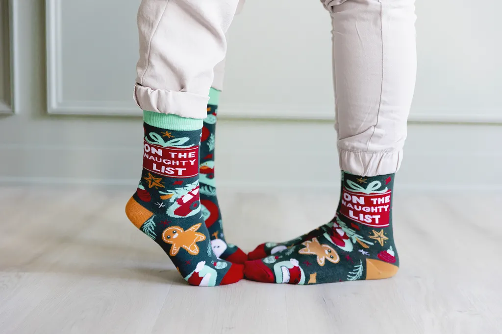 "Naughty List" Cotton Crew Socks by Uptown Sox - Large sold by Great Sox product image thumbnail 3
