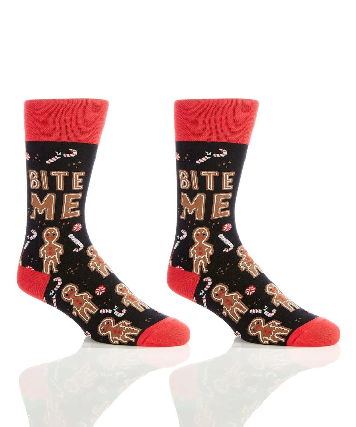 "Bite Me" Cotton Dress Crew Socks by YO Sox - Large sold by Great Sox