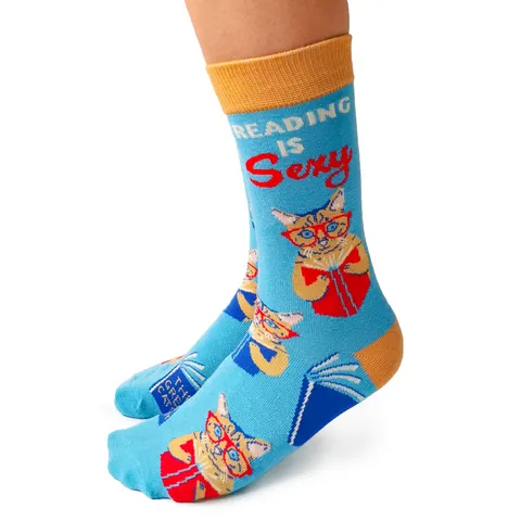 "Shakespurr" Cotton Crew Socks by Uptown Sox sold by Great Sox