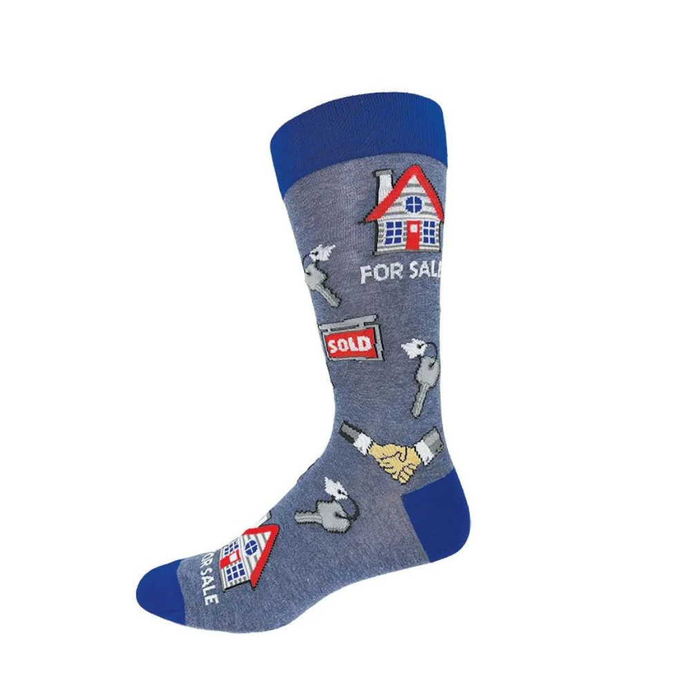 "Realtor" Cotton Socks by Crazy Toes - Large sold by Great Sox