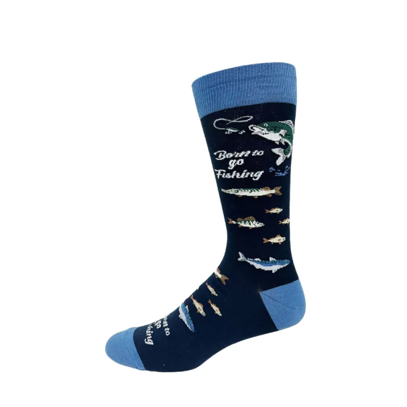 "Fishing" Cotton Socks by Crazy Toes - Large sold by Great Sox