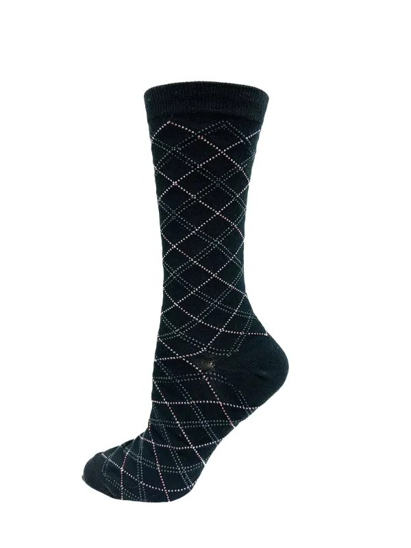 "Stitch Argyle" Bamboo Socks by Vagden-Medium sold by Great Sox