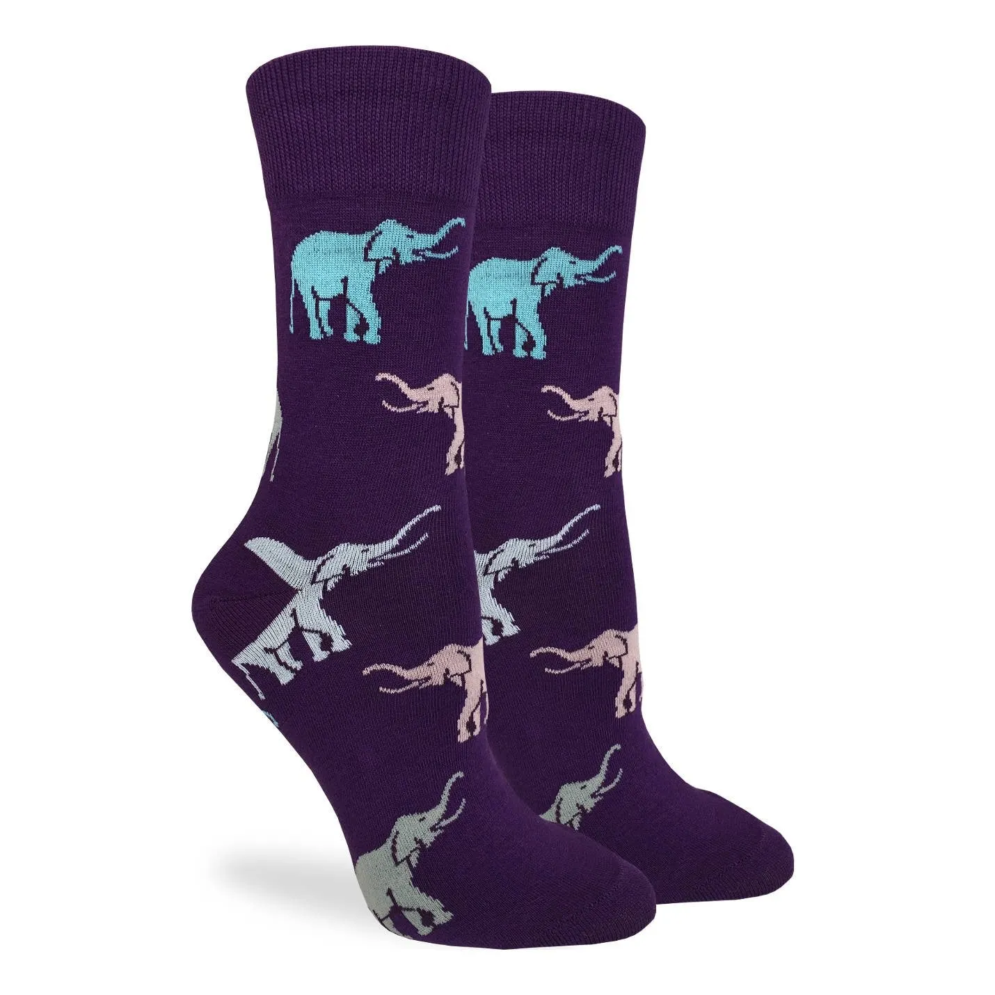 "Purple Elephant" Cotton Crew Socks by Good Luck Sock - SALE sold by Great Sox product image thumbnail 2