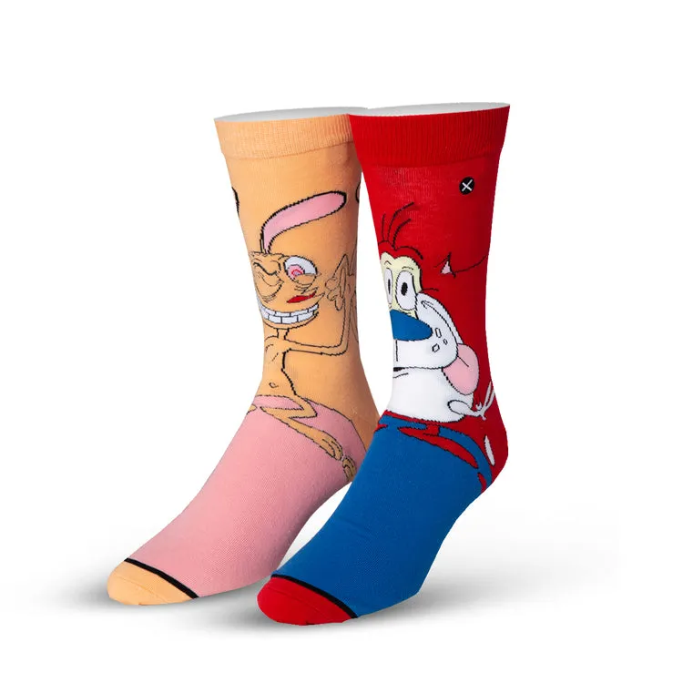 "Ren & Stimpy" Cotton Blend Crew Socks by ODD Sox sold by Great Sox