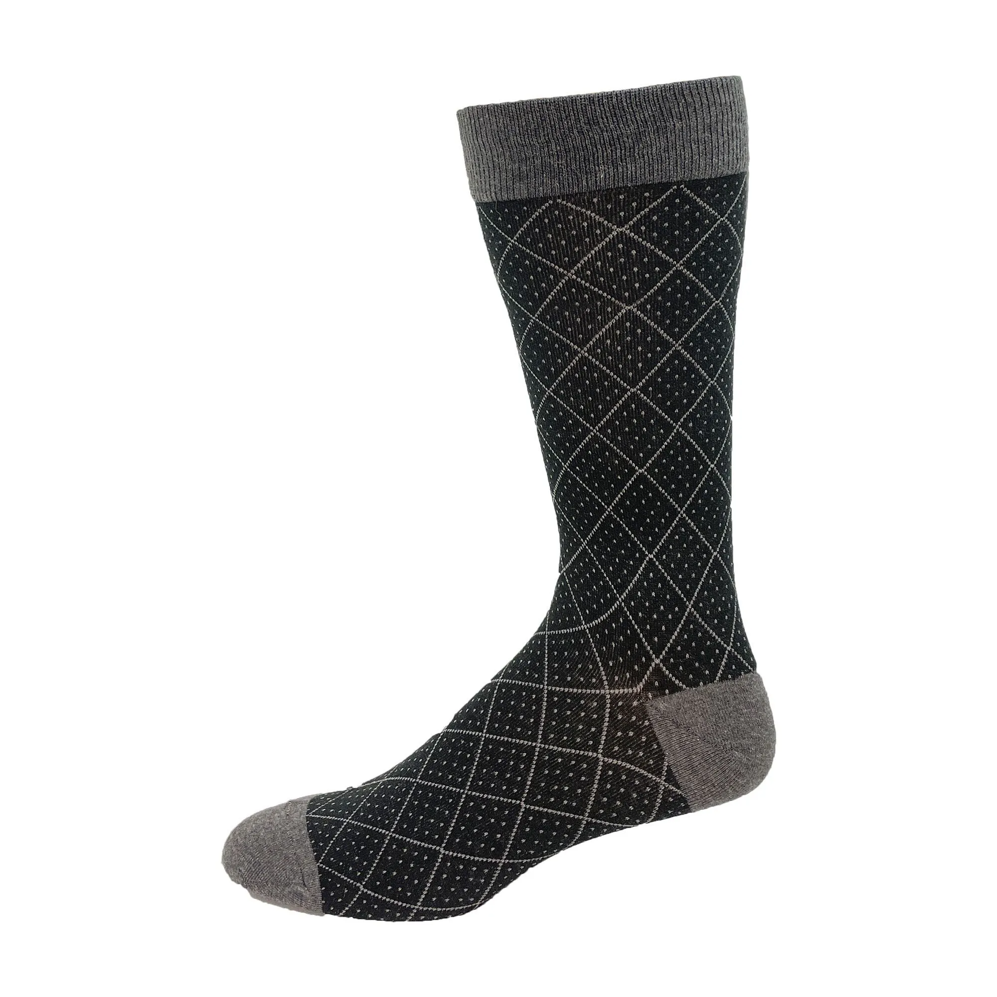 "Dotted Diamond " Cotton Dress sock by Vagden-Large sold by Great Sox