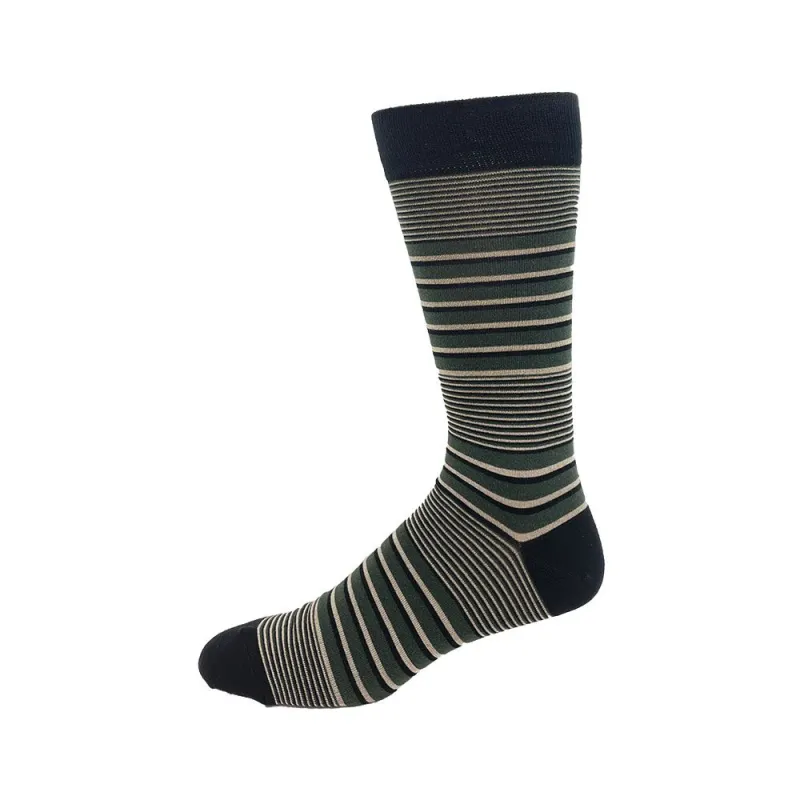 "Green Stripe" Bamboo Socks by Vagden - Large sold by Great Sox
