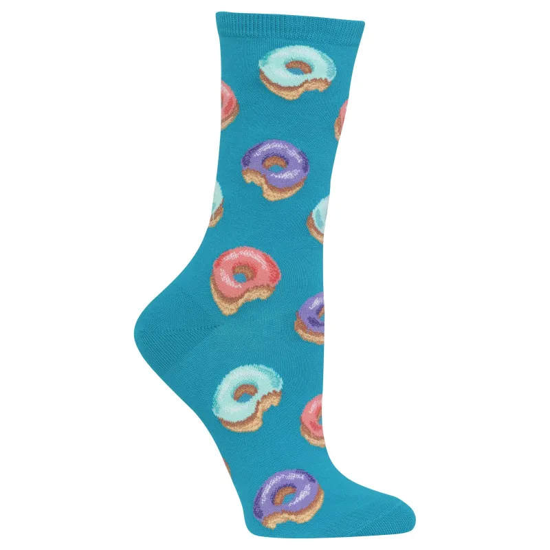 "Donut" Cotton Dress Crew Socks by Hot Sox - Medium sold by Great Sox