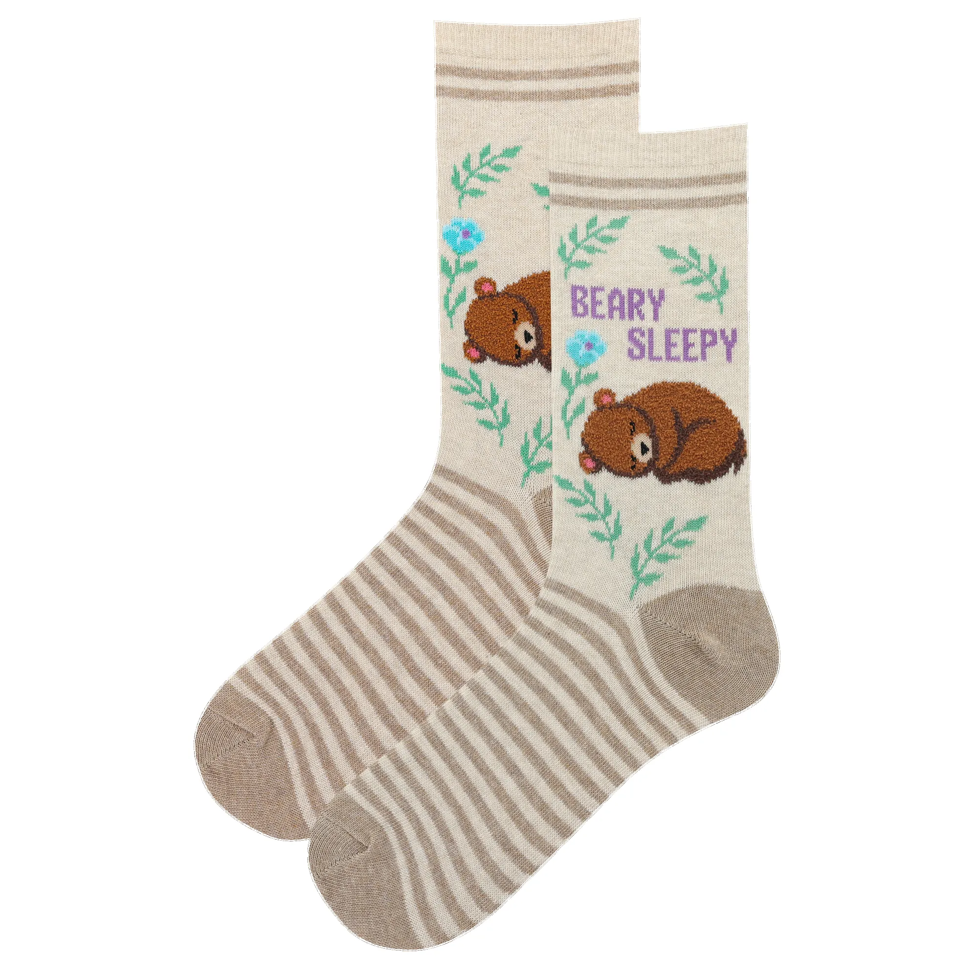 Hot Sox "Beary Sleepy" Crew Socks - Medium sold by Great Sox