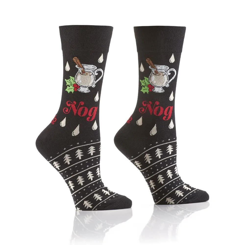"Hog the Nog" Cotton Crew Socks by YO Sox - Medium sold by Great Sox