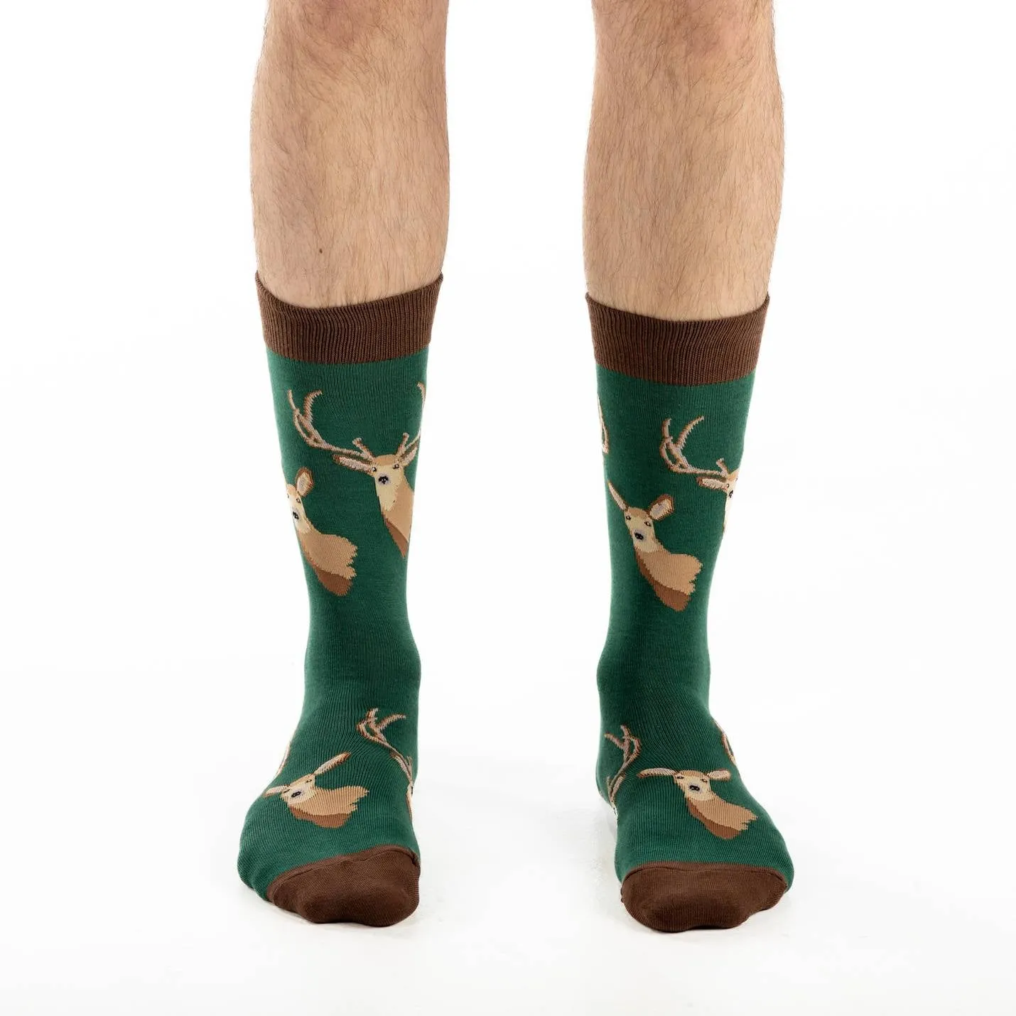 "Deer Heads" Crew Socks by Good Luck Sock - Large sold by Great Sox product image thumbnail 2