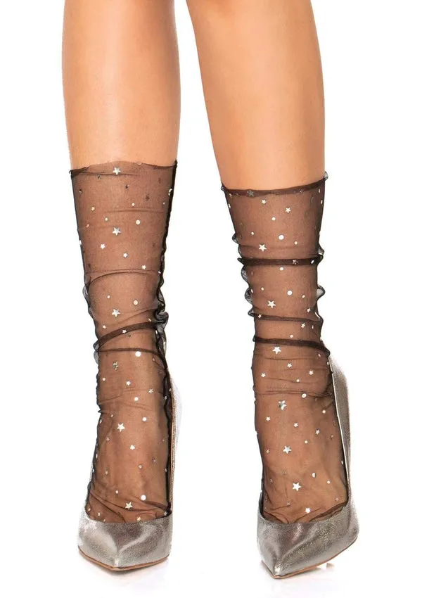 Stars & Moons Ankle Socks from Leg Avenue sold by Great Sox