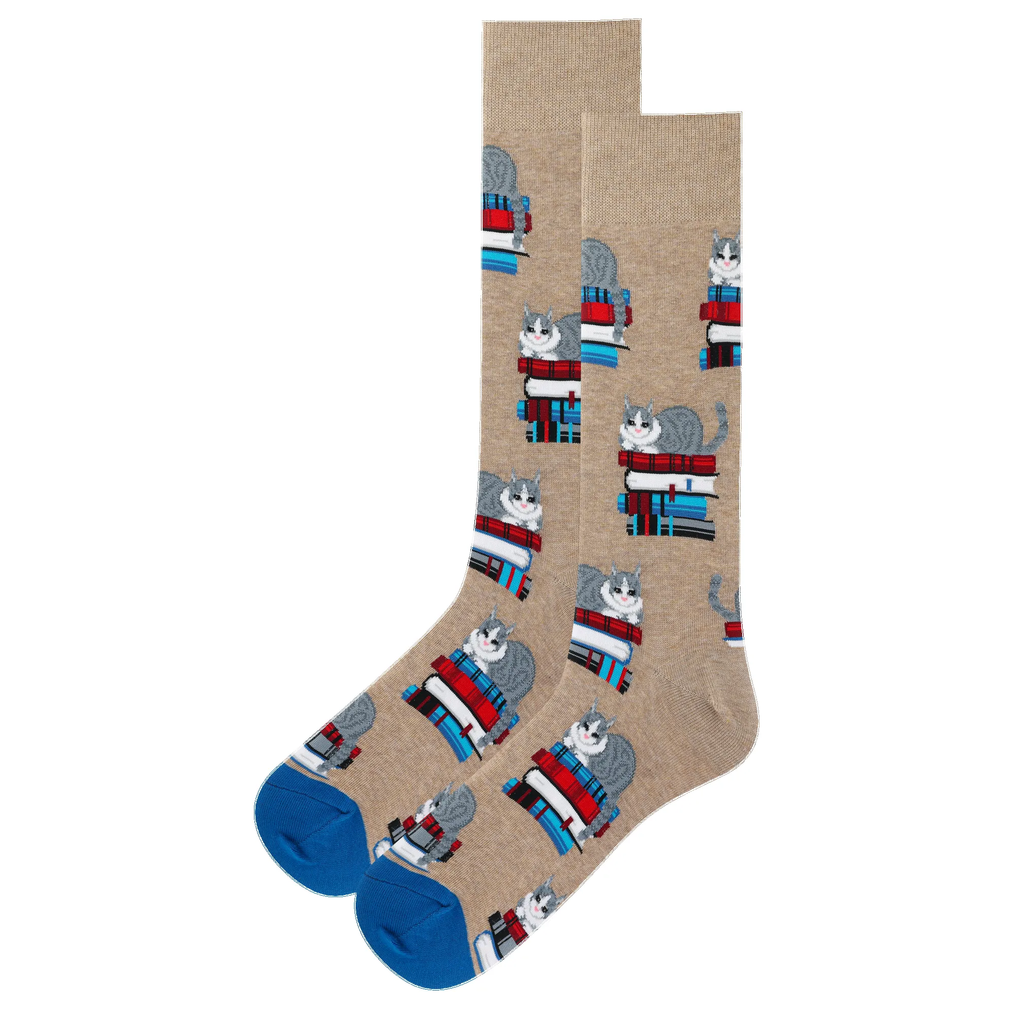 "Kitty Bookend" Cotton Dress Socks by Hot Sox sold by Great Sox product image thumbnail 2