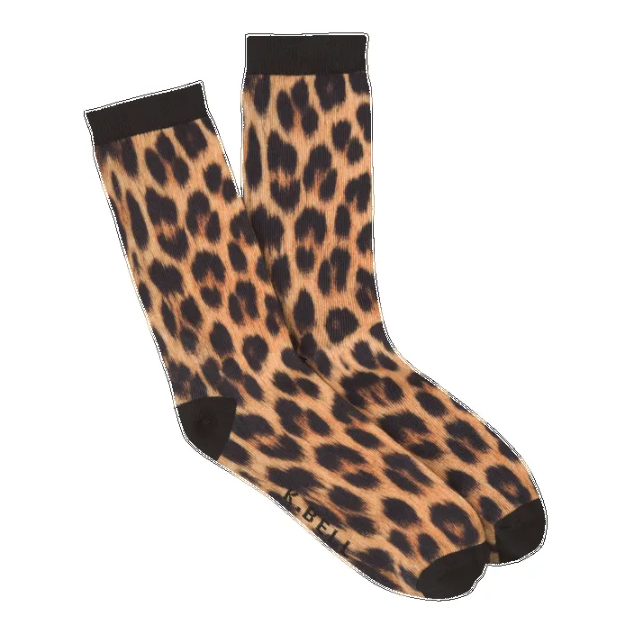 "Leopard" Crew Socks by K Bell - Medium sold by Great Sox