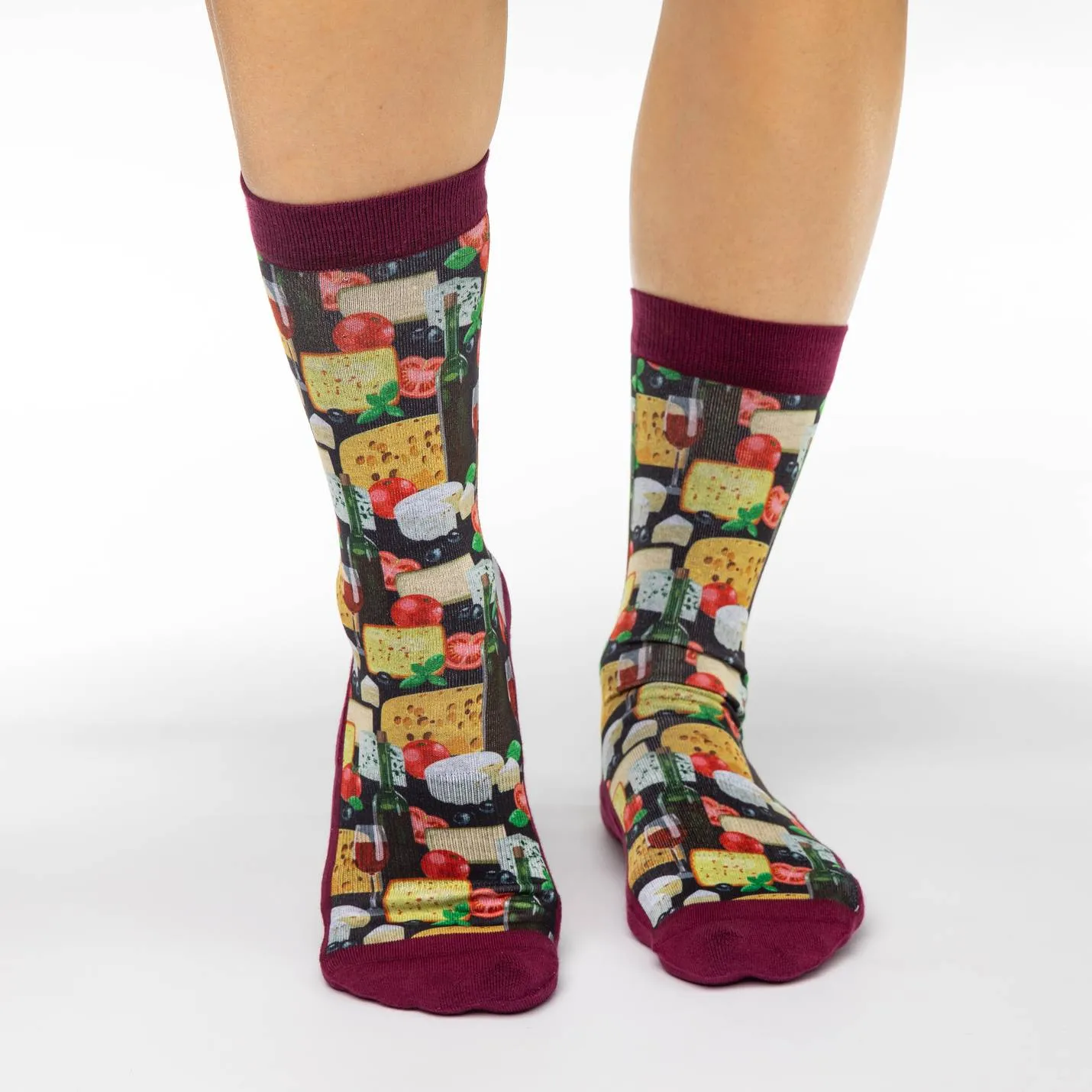 "Wine & Cheese" Performance Crew Socks by Good Luck Sock sold by Great Sox product image thumbnail 2