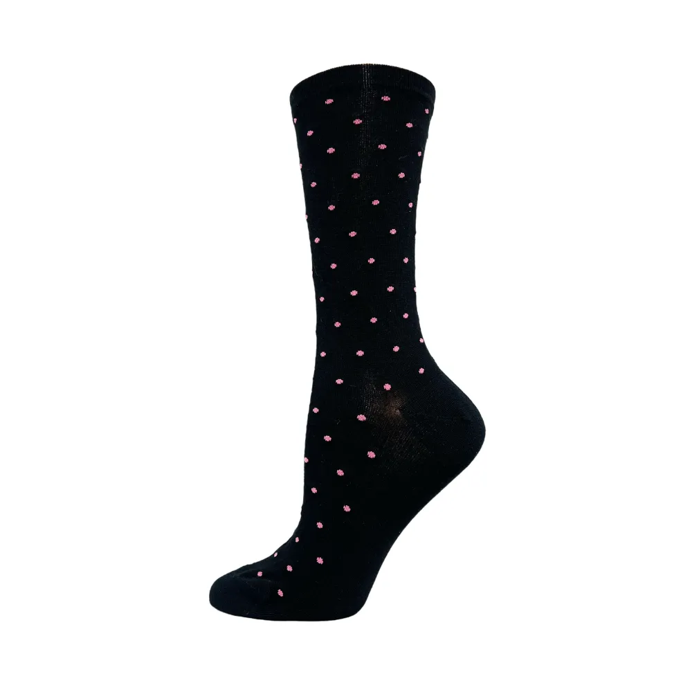 Bamboo Dress "Pink Dots" Diabetic Socks by Wellness - Medium sold by Great Sox