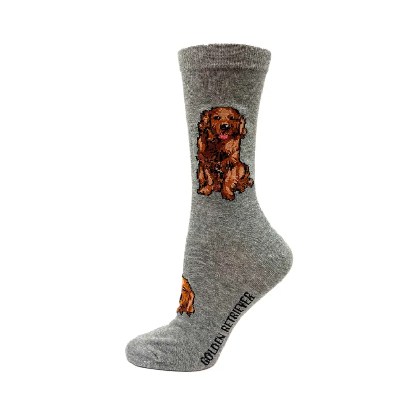 "Golden Retriever" Cotton Socks by Crazy Toes - Medium made by Great Sox