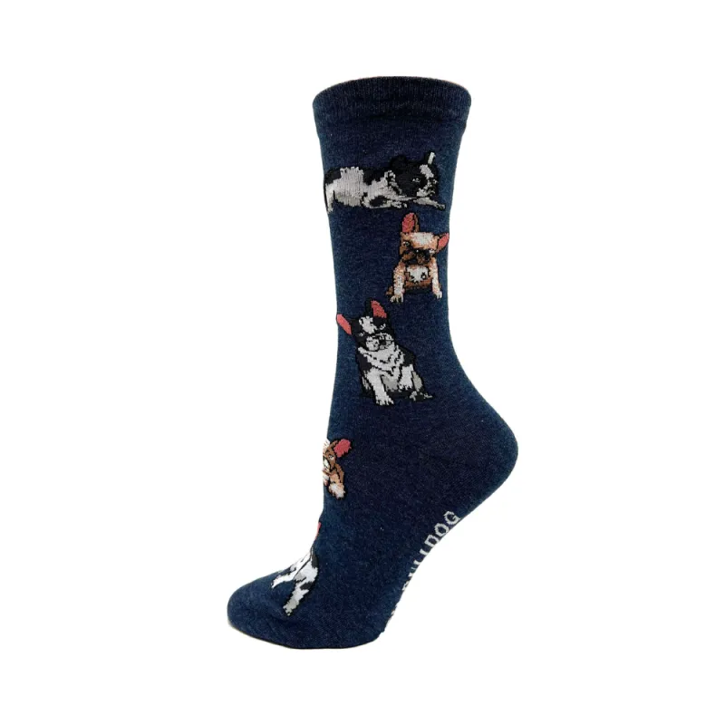 "French Bulldog" Cotton Socks by Crazy Toes - Medium made by Great Sox