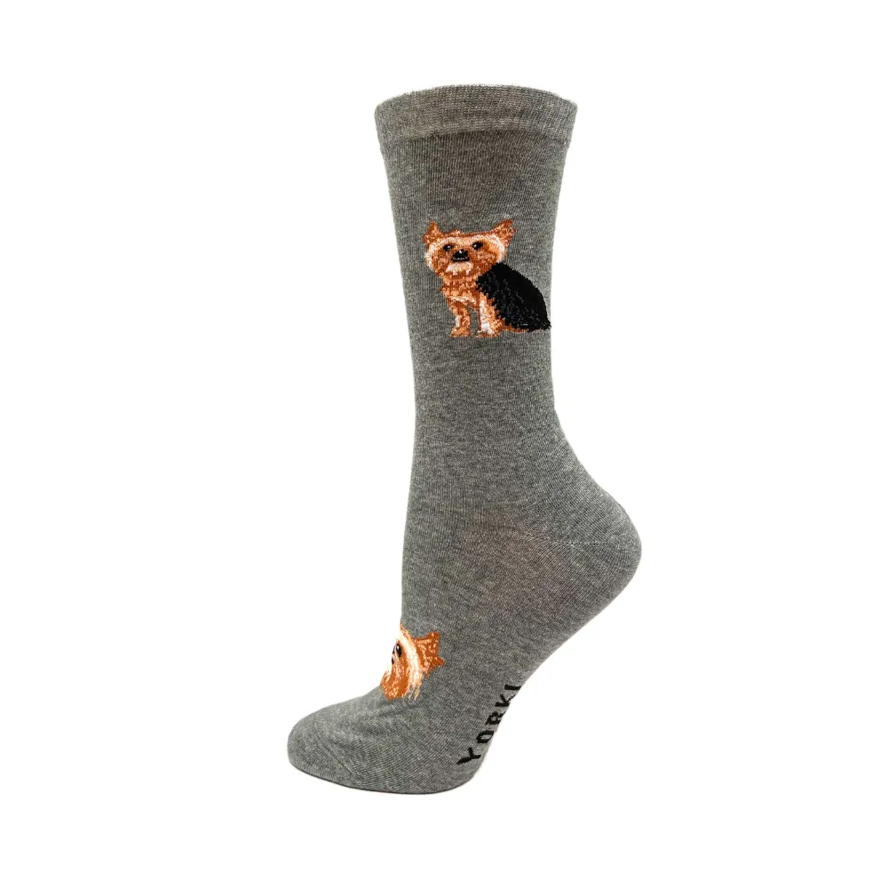 "Yorkshire Terrier" Cotton Socks by Crazy Toes - Medium sold by Great Sox