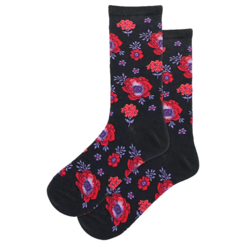 "Poppy" Nylon Crew Socks by Hot Sox - Medium sold by Great Sox