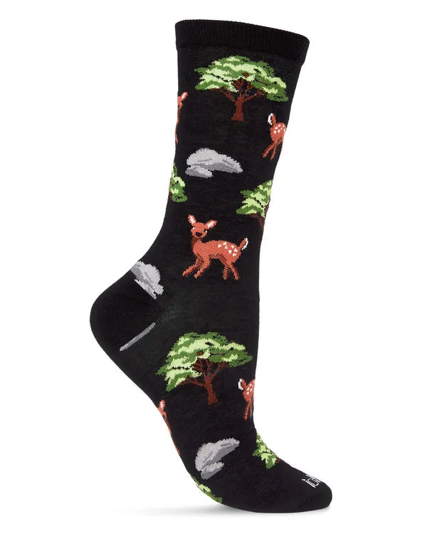 "Oh Deer" Bamboo Crew Socks by Me Moí - Medium sold by Great Sox