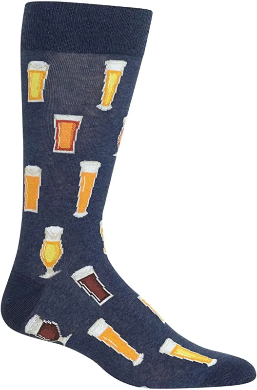 Hot Sox "Beer" Cotton Dress Crew Socks  - Large sold by Great Sox