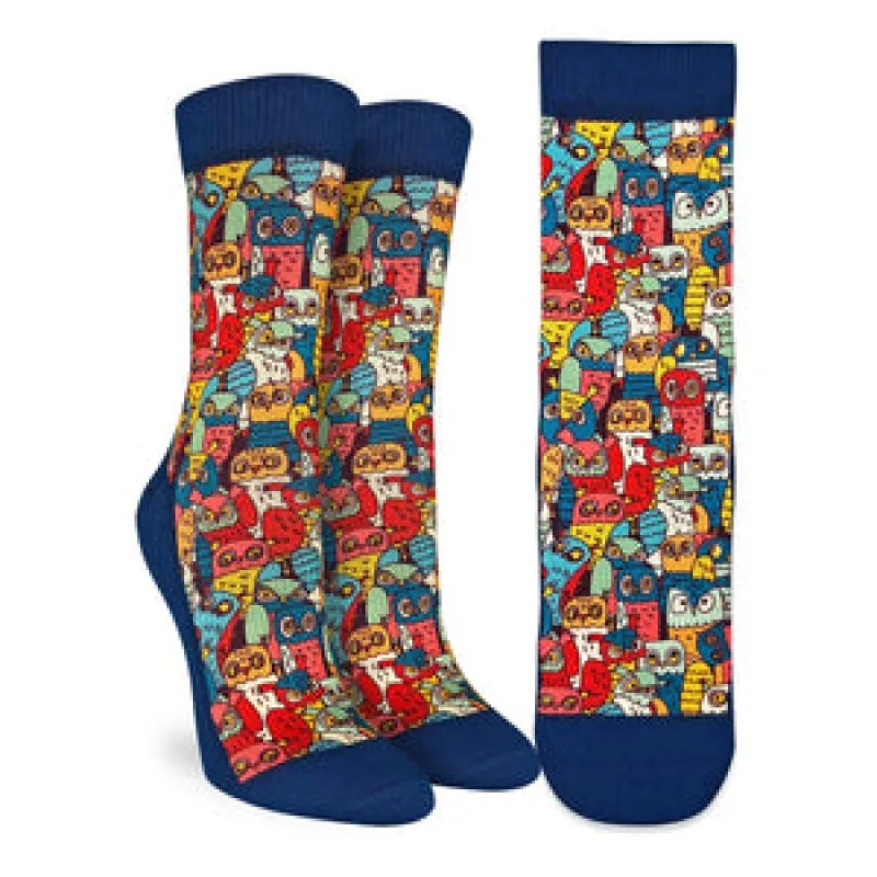 "Funny Owls" Active Socks by Good Luck Sock-Medium sold by Great Sox