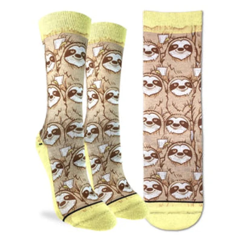 "Coffee Sloth" Crew Socks by Good Luck Sock - Medium sold by Great Sox