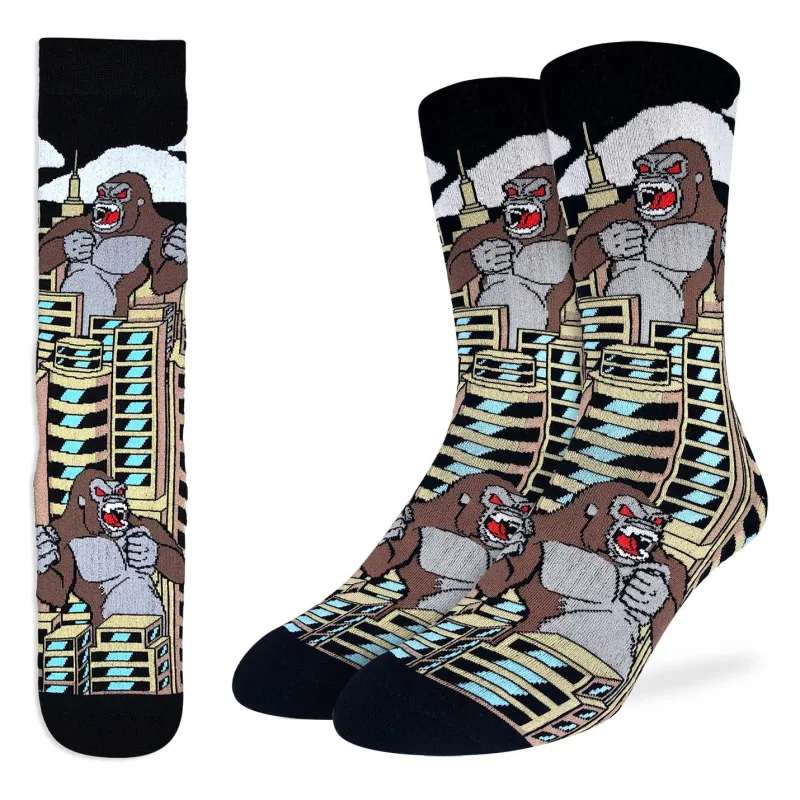 "King Kong" Crew Socks by Good Luck Sock - Large sold by Great Sox