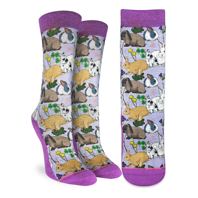 Good Luck Sock "Bunnies" Active Crew Socks - Medium sold by Great Sox