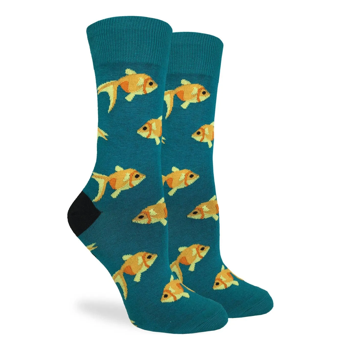 "Goldfish" Cotton Crew Socks by Good Luck Sock - Medium sold by Great Sox