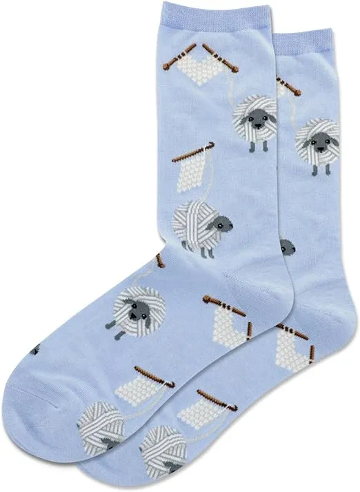 "Yarn Sheep" Cotton Crew Socks by Hot Sox - Medium sold by Great Sox