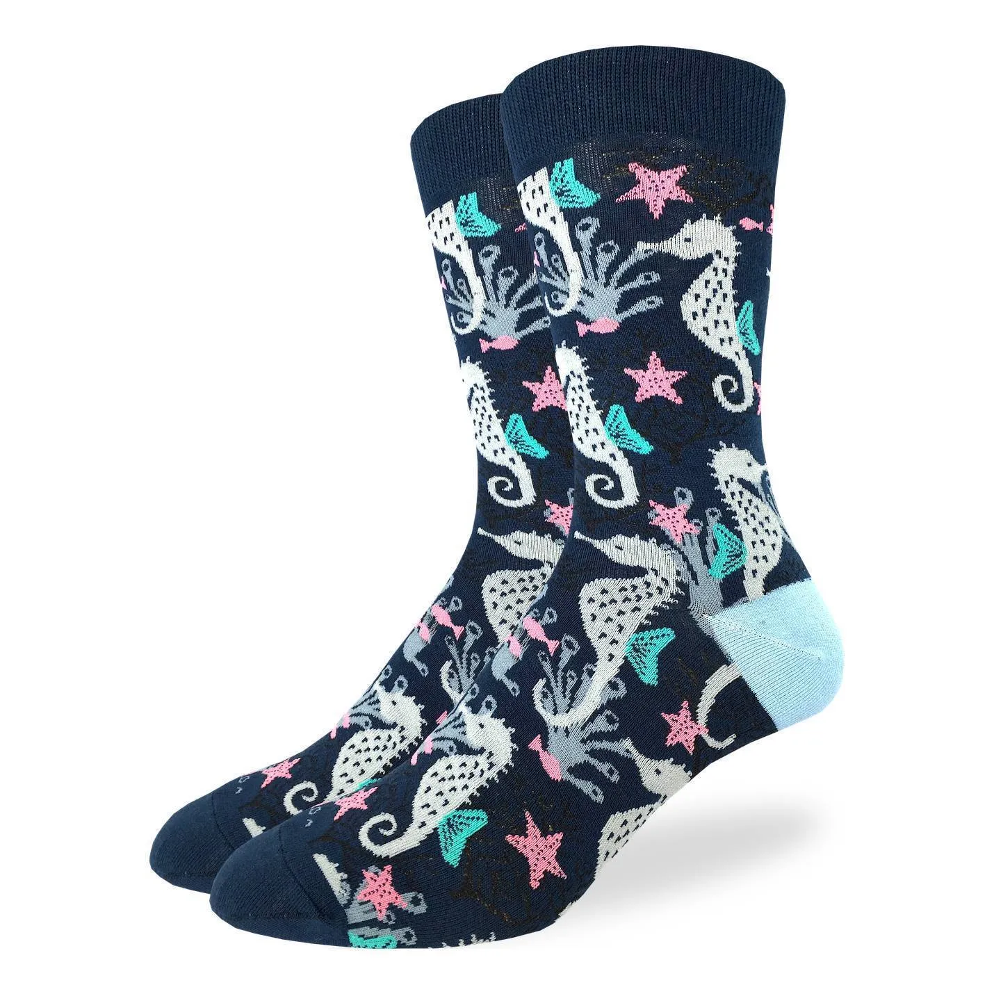 "Seahorses" Cotton Crew Socks by Good Luck Sock sold by Great Sox product image thumbnail 2
