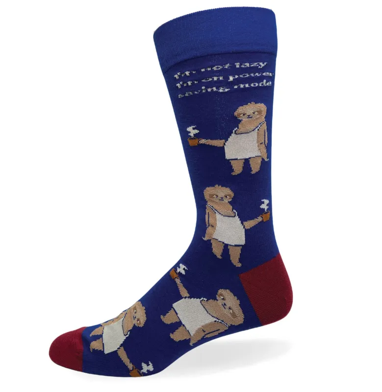 "I'm Not Lazy" Cotton Socks by Crazy Toes-Large - SALE made by Great Sox