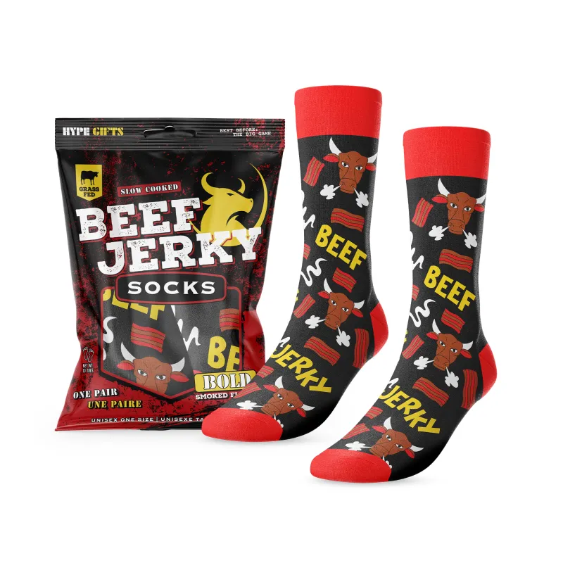 Main & Local "Beef Jerky" Cotton Crew Socks made by Great Sox