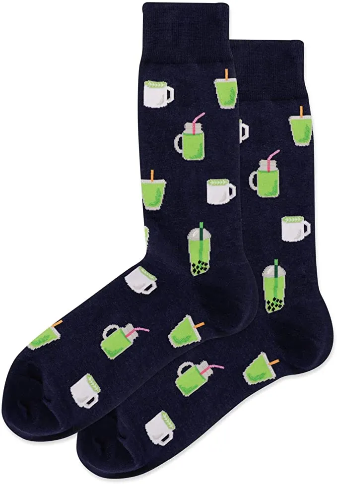 "Matcha" Cotton Dress Crew Socks by Hot Sox - Large sold by Great Sox
