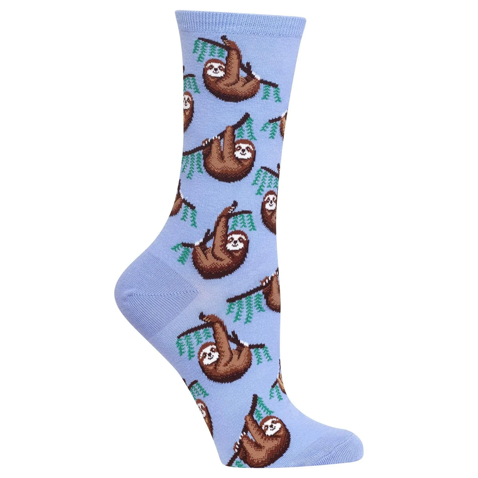 "Sloth" Cotton Crew Socks by Hot Sox - Medium sold by Great Sox