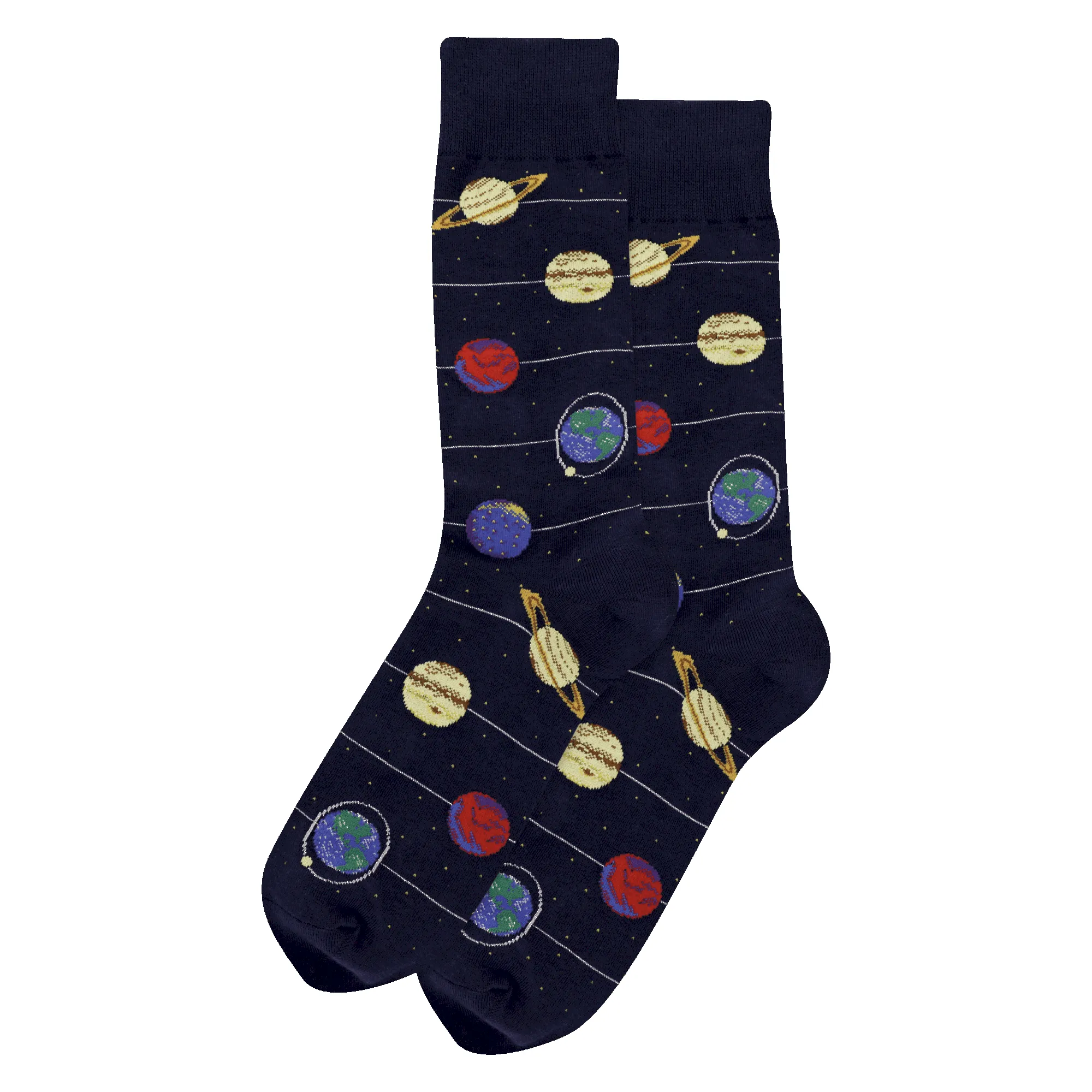 "Solar System" Cotton Crew Socks by Hot Sox sold by Great Sox