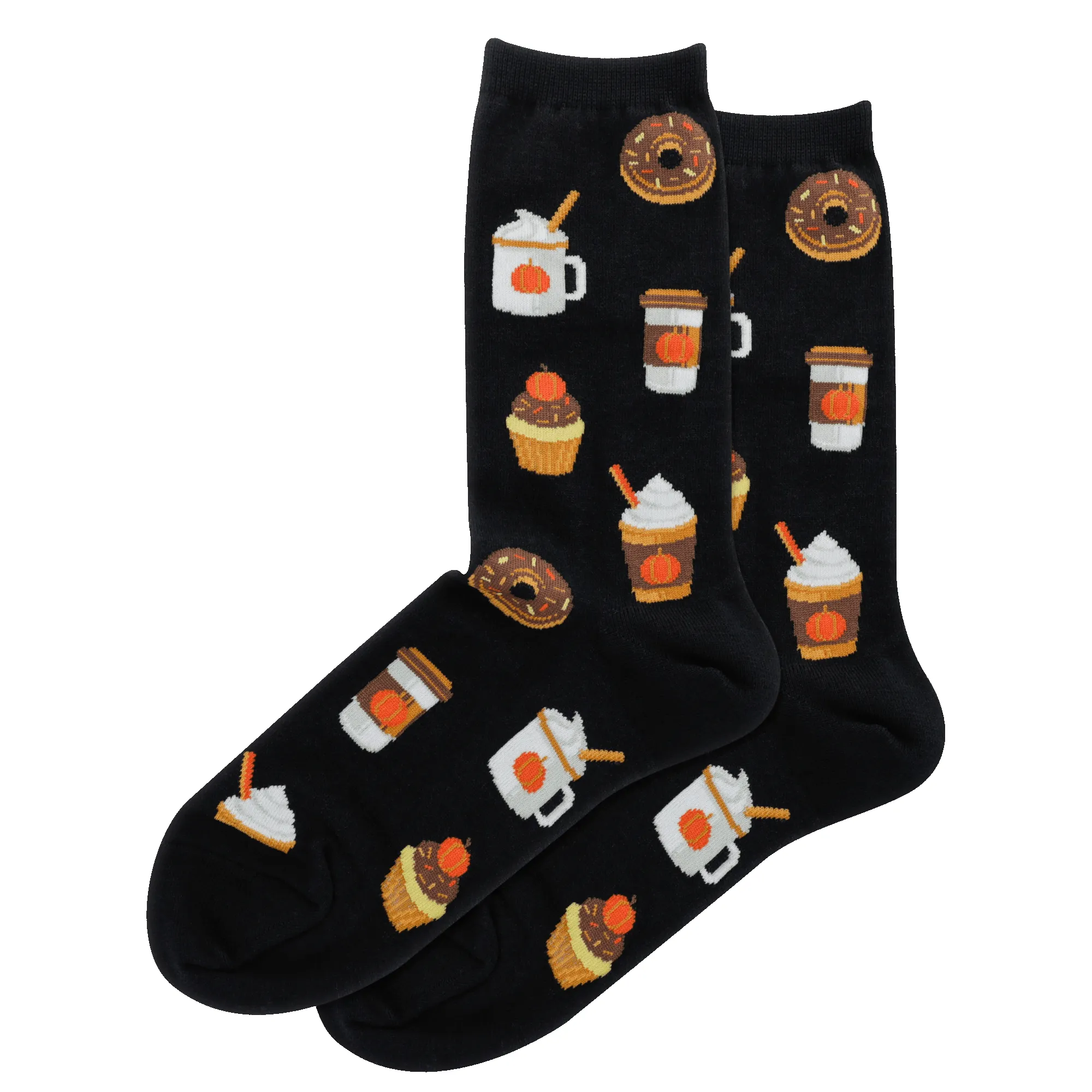 "Pumpkin Spice " Cotton Dress Crew Socks by Hot Sox - Medium sold by Great Sox