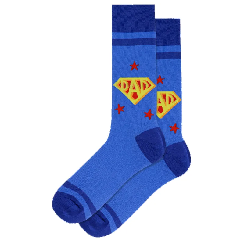 "Super Dad " Crew Socks by Hot Sox - Large made by Hot Sox