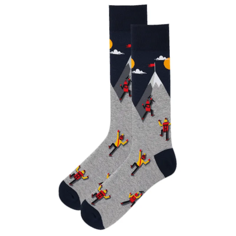 "Mountain Climbers" Crew Socks by Hot Sox - Large made by Hot Sox