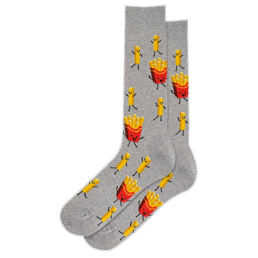 "Fries " Crew Socks by Hot Sox - Large sold by Great Sox